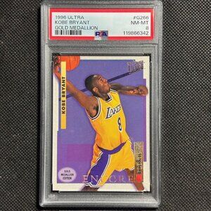 1996 ULTRA GOLD MEDALLION #G266 KOBE BRYANT RC ROOKIE PSA 8 LAKERS HOF